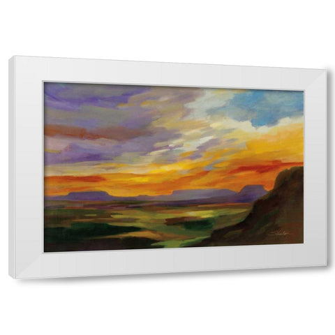 Sonoran Desert Sunset White Modern Wood Framed Art Print by Vassileva, Silvia