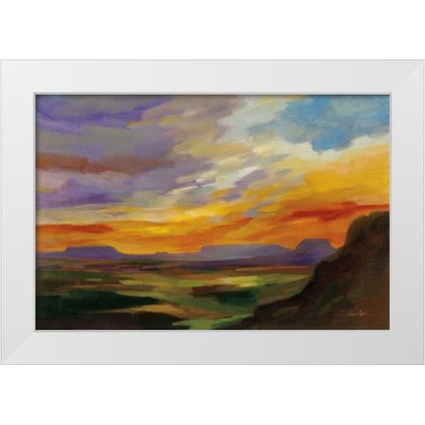 Sonoran Desert Sunset White Modern Wood Framed Art Print by Vassileva, Silvia