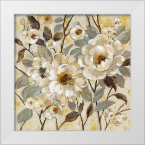 Golden Nature White Modern Wood Framed Art Print by Vassileva, Silvia
