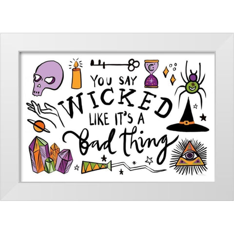 Spell Bound I White Modern Wood Framed Art Print by Zaman, Farida