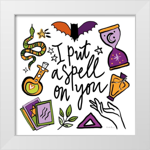 Spell Bound II White Modern Wood Framed Art Print by Zaman, Farida