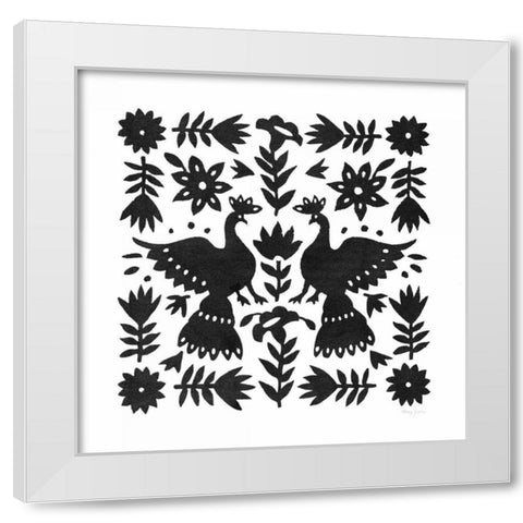 Otomi Elegance Black II White Modern Wood Framed Art Print by Green, Nancy