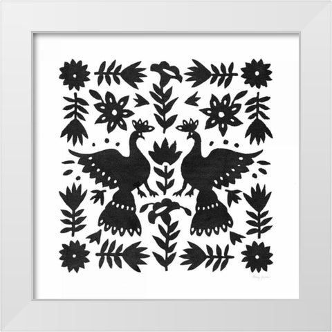 Otomi Elegance Black II White Modern Wood Framed Art Print by Green, Nancy