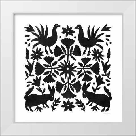 Otomi Elegance Black V White Modern Wood Framed Art Print by Green, Nancy