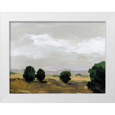 Autumn Fields White Modern Wood Framed Art Print by Munger, Pamela