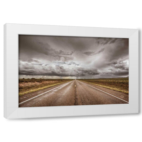 Into The Storm White Modern Wood Framed Art Print by Larson, Nathan