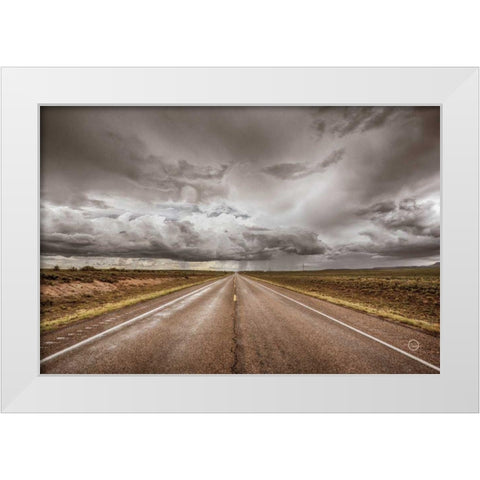 Into The Storm White Modern Wood Framed Art Print by Larson, Nathan