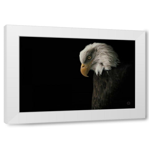 Eagle Bow White Modern Wood Framed Art Print by Larson, Nathan