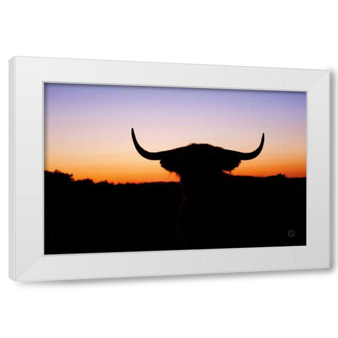Bull Set White Modern Wood Framed Art Print by Larson, Nathan