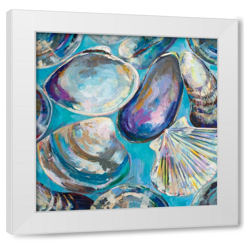 Salt Water Finds White Modern Wood Framed Art Print by Vertentes, Jeanette