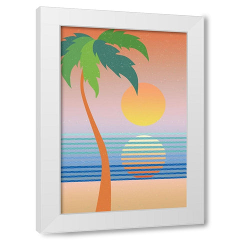 Paradise No Words White Modern Wood Framed Art Print by Wild Apple Portfolio