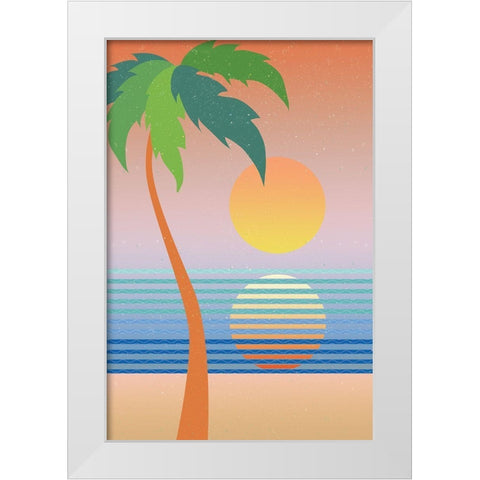 Paradise No Words White Modern Wood Framed Art Print by Wild Apple Portfolio