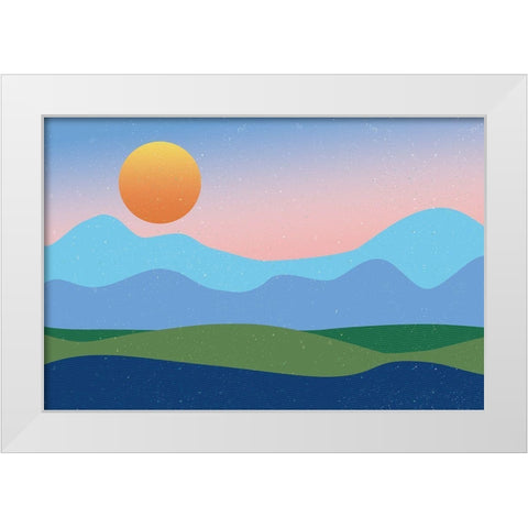 Mountaintop No Words White Modern Wood Framed Art Print by Wild Apple Portfolio