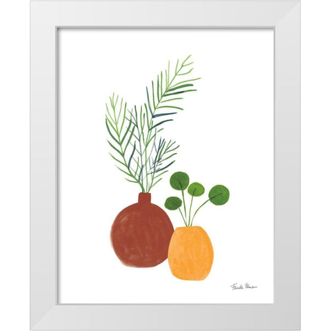 Potted I Fall White Modern Wood Framed Art Print by Zaman, Farida