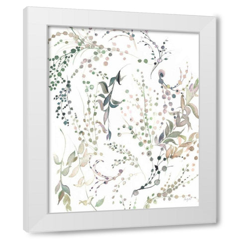 Leafy Tendrils White Modern Wood Framed Art Print by Rice, Kristy