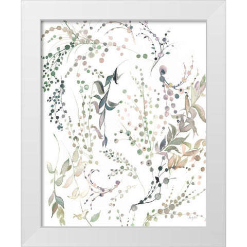 Leafy Tendrils White Modern Wood Framed Art Print by Rice, Kristy