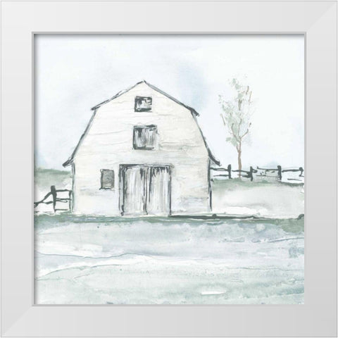 Neutral Barn III White Modern Wood Framed Art Print by Paschke, Chris
