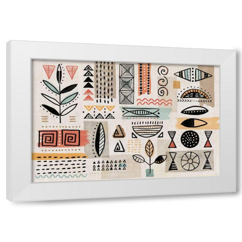 Tribal Tones I White Modern Wood Framed Art Print by Charron, Veronique