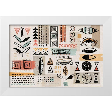 Tribal Tones I White Modern Wood Framed Art Print by Charron, Veronique