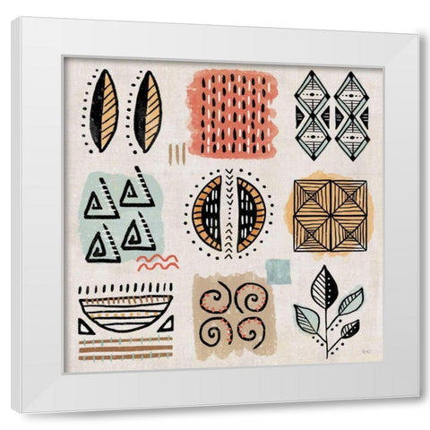 Tribal Tones IX White Modern Wood Framed Art Print by Charron, Veronique