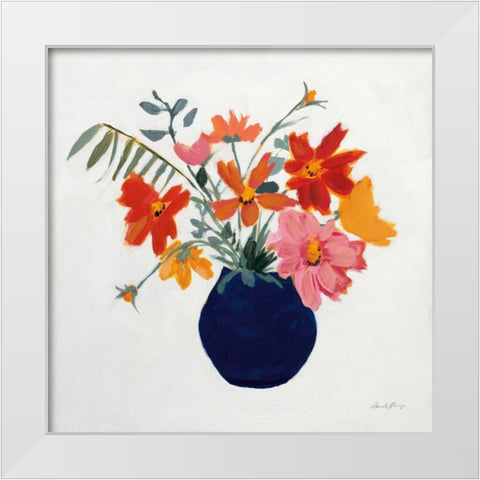 Simplicity Bouquet II Leaves White Modern Wood Framed Art Print by Munger, Pamela