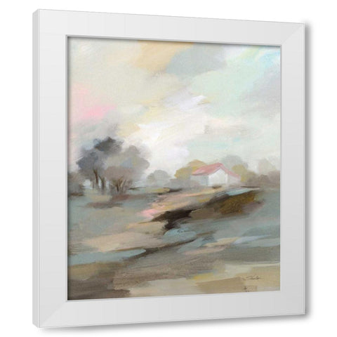 Farm in April White Modern Wood Framed Art Print by Vassileva, Silvia