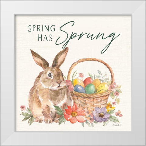 Happy Easter VI Spring Pineneedle Green White Modern Wood Framed Art Print by Vassileva, Silvia