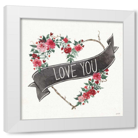 Love You I Black Banner White Modern Wood Framed Art Print by Tavoletti, Anne