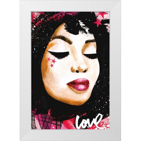 Love Star White Modern Wood Framed Art Print by Charro, Mercedes Lopez