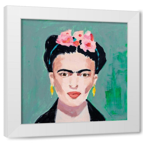 Frida White Modern Wood Framed Art Print by Munger, Pamela
