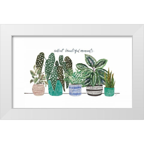 Happy House Plants II White Modern Wood Framed Art Print by Panganiban, Karyn