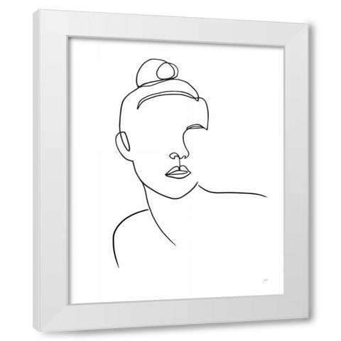 Her White Modern Wood Framed Art Print by Panganiban, Karyn