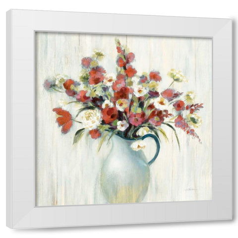 Coastal Bouquet Autumn White Modern Wood Framed Art Print by Vassileva, Silvia
