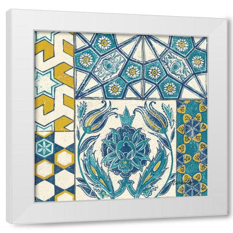 Turkish Tiles Exotic III White Modern Wood Framed Art Print by Lovell, Kathrine
