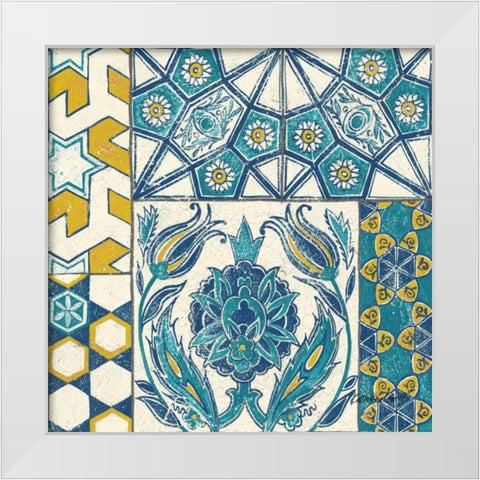 Turkish Tiles Exotic III White Modern Wood Framed Art Print by Lovell, Kathrine