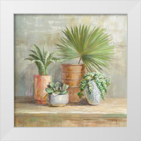 Indoor Garden White Modern Wood Framed Art Print by Nai, Danhui