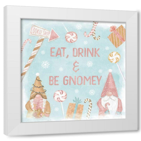 Gnome Sweet Gnome VI Blush White Modern Wood Framed Art Print by Charron, Veronique