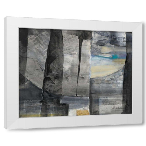 Cracks in the Wall White Modern Wood Framed Art Print by Hristova, Albena