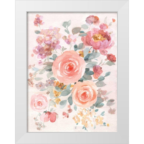 September Blooming I White Modern Wood Framed Art Print by Nai, Danhui