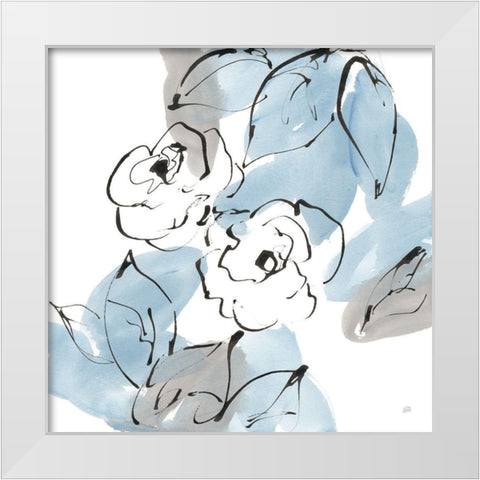 Blue Neutrals I White Modern Wood Framed Art Print by Paschke, Chris