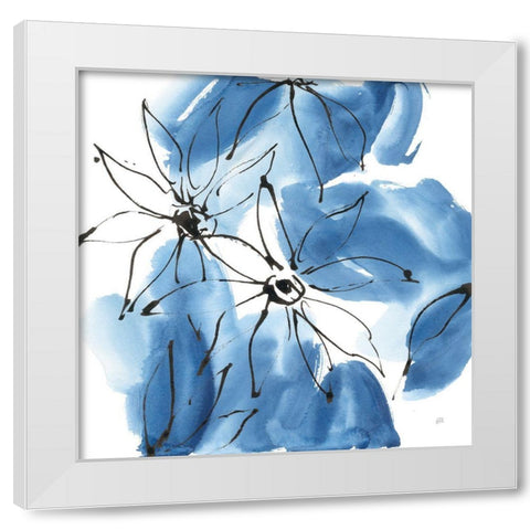 Indigo Neutrals II White Modern Wood Framed Art Print by Paschke, Chris