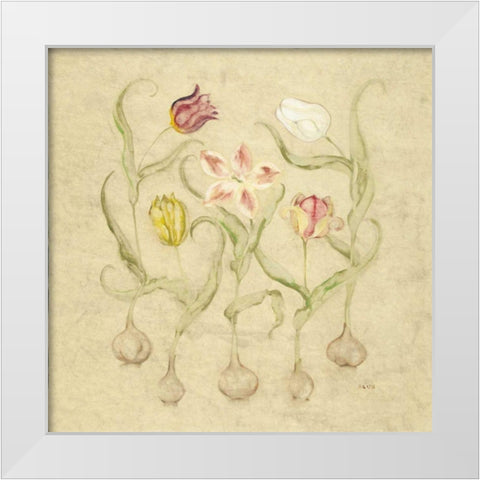 Dancing Bulbs II White Modern Wood Framed Art Print by Blum, Cheri