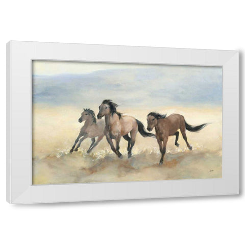 Wild Mustangs White Modern Wood Framed Art Print by Purinton, Julia