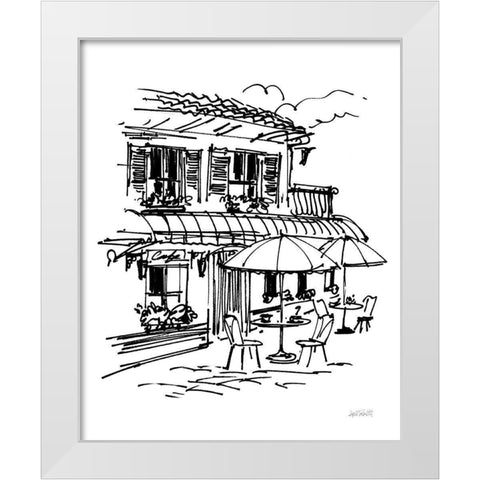 Cafe Sketch I White Modern Wood Framed Art Print by Tavoletti, Anne
