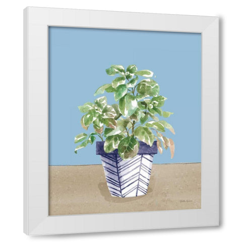 Herb Garden II White Navy White Modern Wood Framed Art Print by Grove, Beth
