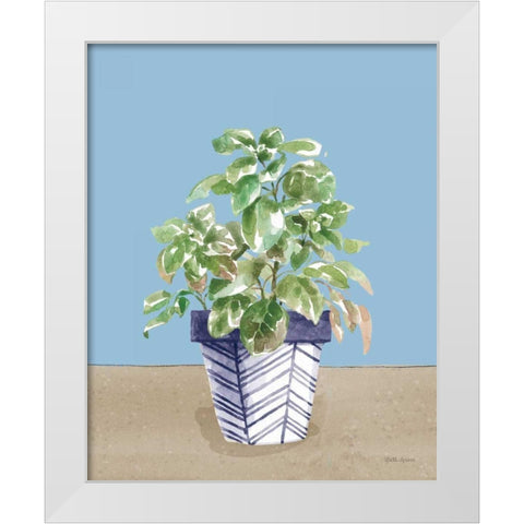 Herb Garden II White Navy White Modern Wood Framed Art Print by Grove, Beth