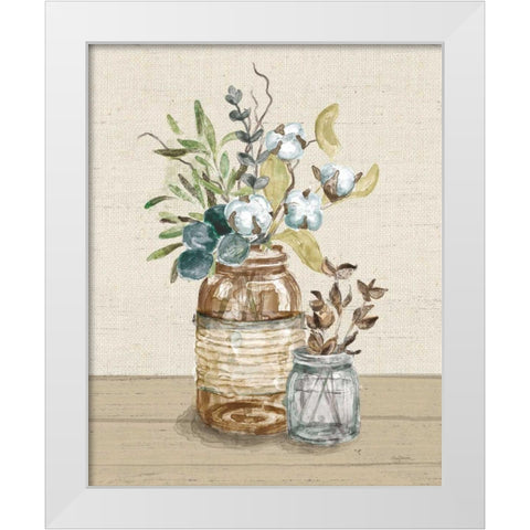 Cotton Bouquet III Cream White Modern Wood Framed Art Print by Urban, Mary