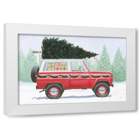 Christmas Farm III White Modern Wood Framed Art Print by Wiens, James
