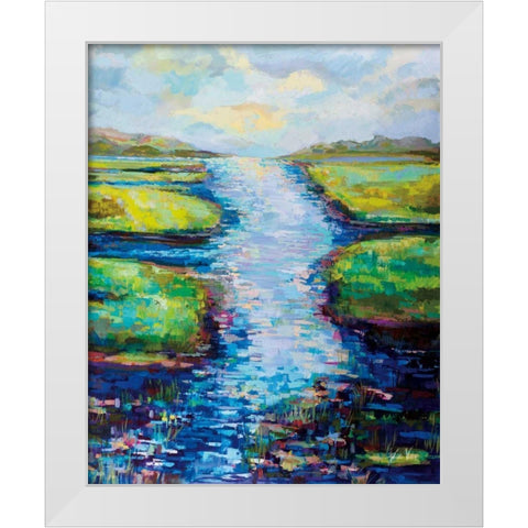 Summer Solstice White Modern Wood Framed Art Print by Vertentes, Jeanette