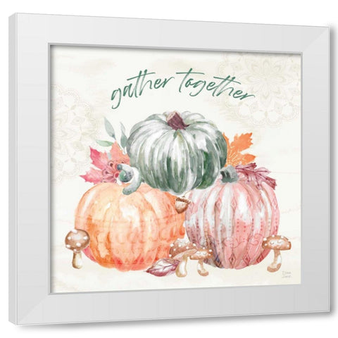 Harvest Touch V White Modern Wood Framed Art Print by June, Dina